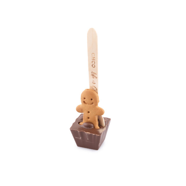 Hot chocolate spoon milk Mr. Gingerbread
